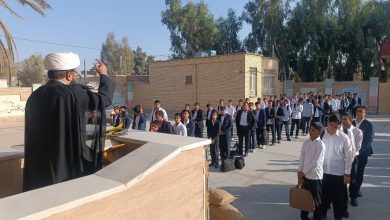 صبحگاه مهدوی در دبیرستان پسرانه نمونه حضرت مهدی(عج) زاهدان