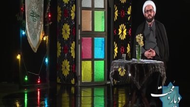 تصویری از حجت‌الاسلام والمسلمین چراغی، مدیر بنیاد مهدویت لرستان، در استودیوی برنامه تلویزیونی دیار محبت در شبکه افلاک.