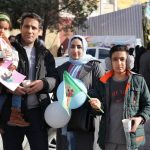 تصویری از اجتماع مردم و موکب‌های فرهنگی در جشن نیمه شعبان خیابان انقلاب خرم‌آباد.