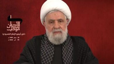 شیخ نعیم قاسم: راه امام حسین(ع) تا ظهور ادامه دارد؛ مقاومت از کربلا الهام می‌گیرد